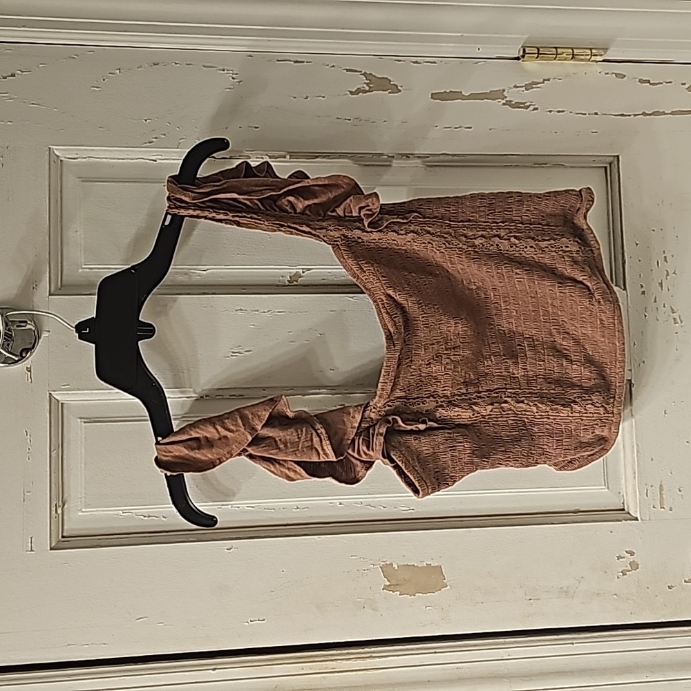 Brown L Crop top